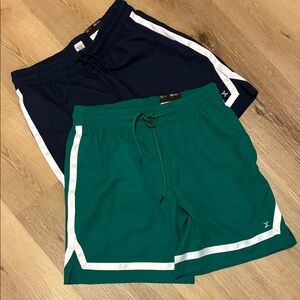 💗Xersion Men's set lot of 2 Navy and Green Athletic Shorts blue green new small